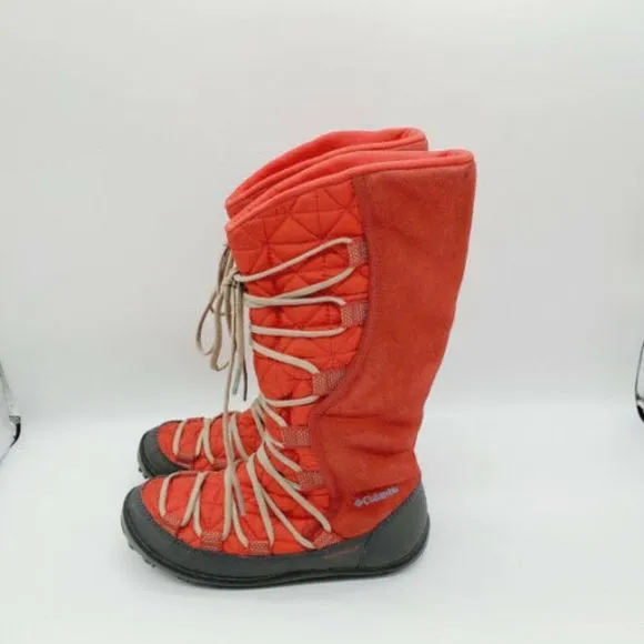 Columbia Girls Orange Lace Up High Top Boots