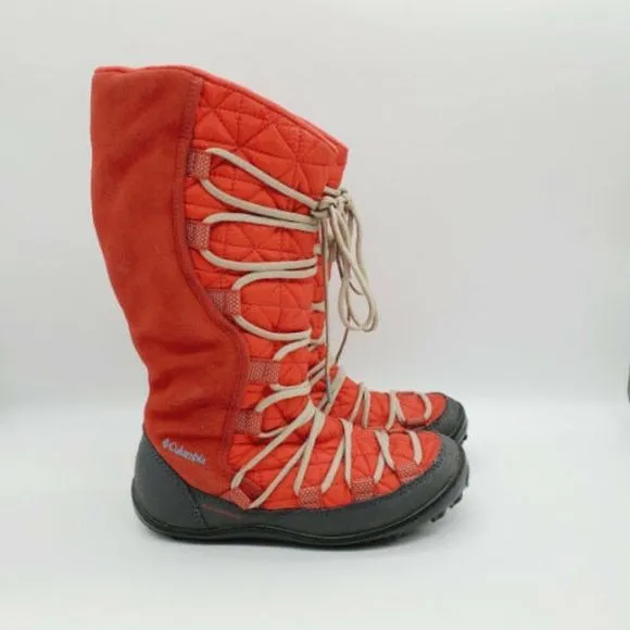 Columbia Girls Orange Lace Up High Top Boots