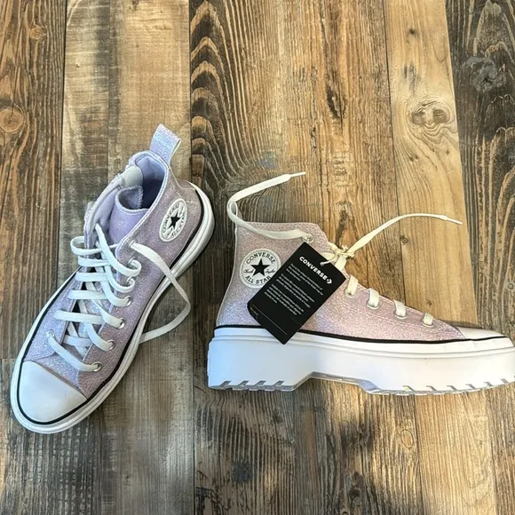 Converse Chuck Lugged Lift Sneakers Hi Synthetic Glitter Women Kids Shoe