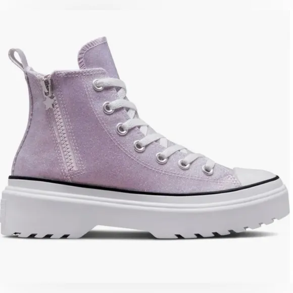 Converse Chuck Lugged Lift Sneakers Hi Synthetic Glitter Women Kids Shoe