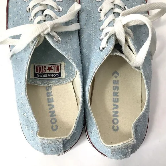 Converse Chuck Taylor All Star Low Top Blue Sneakers Mens Sz10 Woman White Star