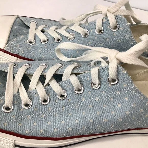 Converse Chuck Taylor All Star Low Top Blue Sneakers Mens Sz10 Woman White Star