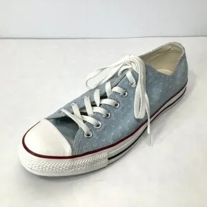 Converse Chuck Taylor All Star Low Top Blue Sneakers Mens Sz10 Woman White Star