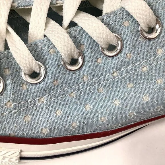 Converse Chuck Taylor All Star Low Top Blue Sneakers Mens Sz10 Woman White Star