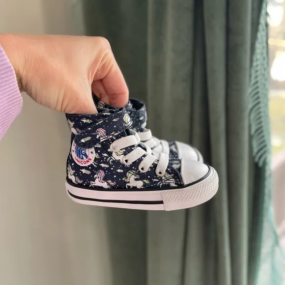 Converse Chuck Taylor High Top Unicorn Toddler Baby Girl Sneakers - Size 4