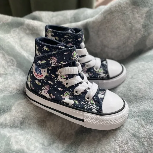 Converse Chuck Taylor High Top Unicorn Toddler Baby Girl Sneakers - Size 4