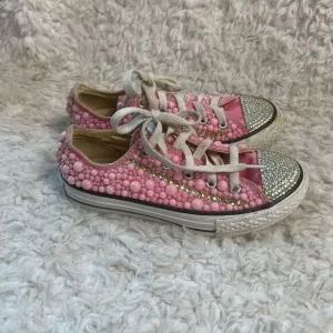 Converse little girl pink Bling low top lace up pink sneakers size 12