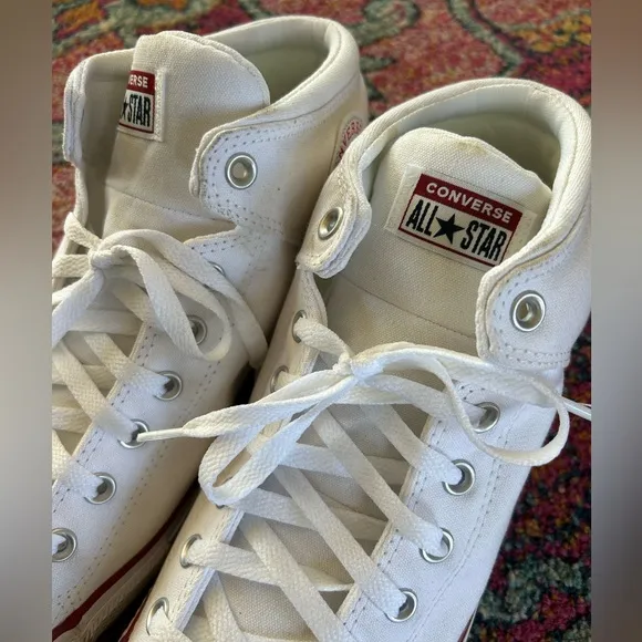 Converse | Men’s white padded ankle All Star High-Top Sneakers, lace up, size 13