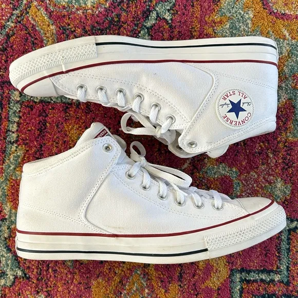 Converse | Men’s white padded ankle All Star High-Top Sneakers, lace up, size 13