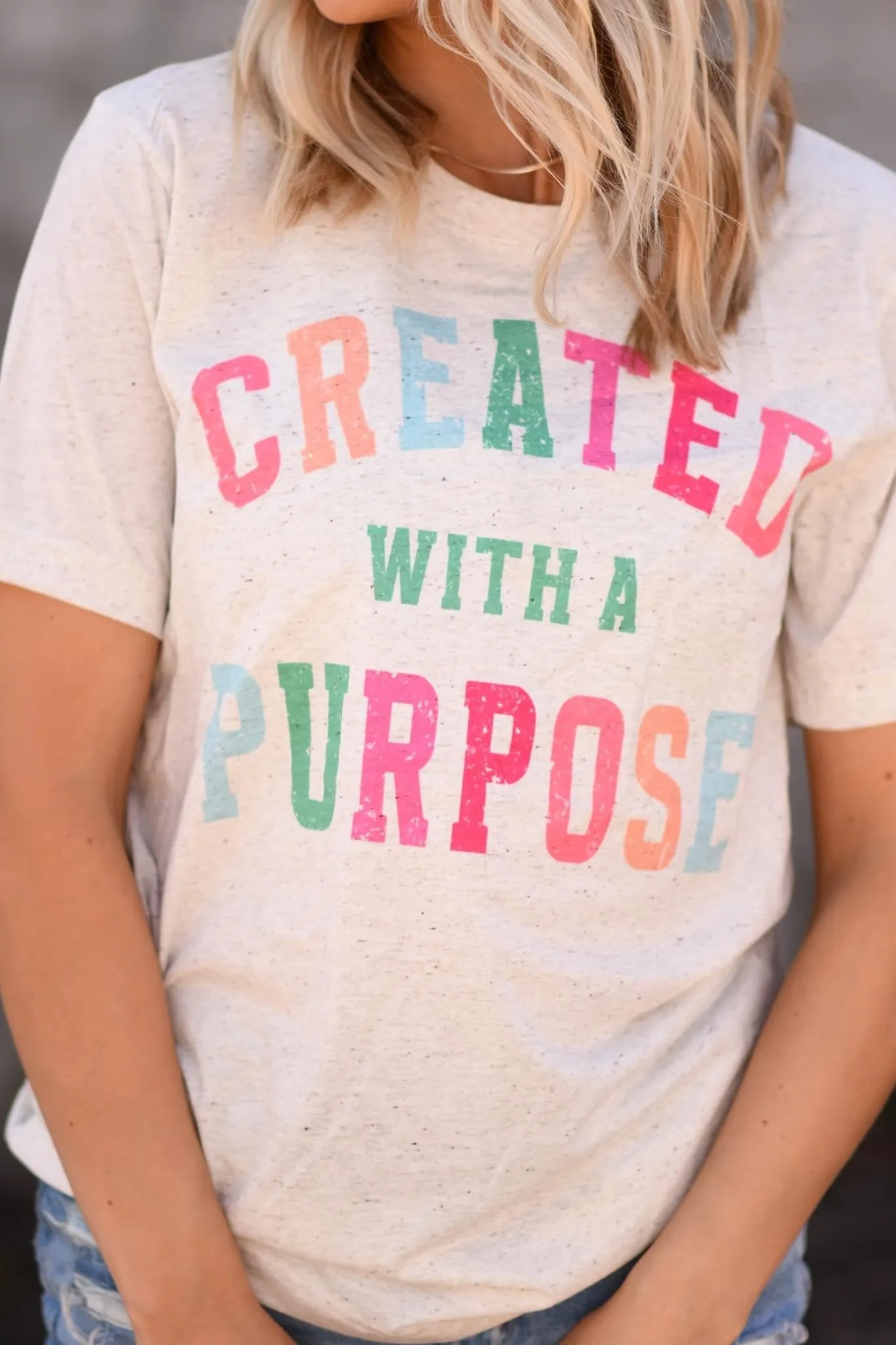 Created with a purpose cream tee