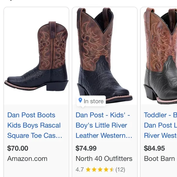 Dan Post Kids Boots Brown Size 12 Little Boy Girl