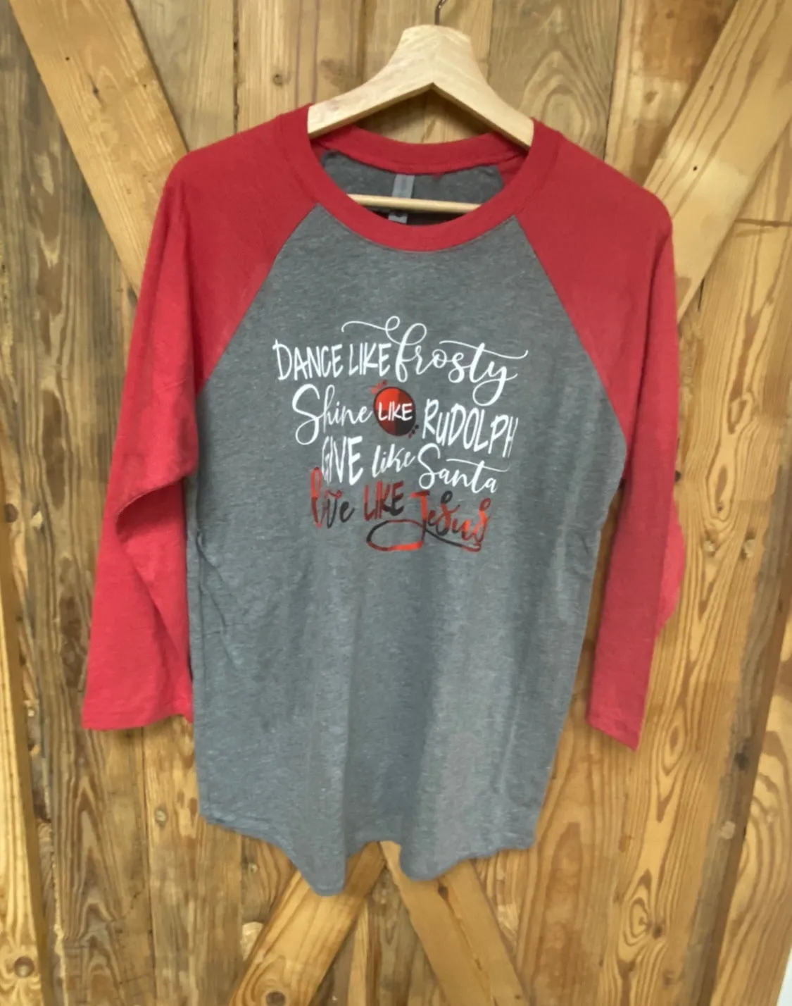 Dance like frosty, shine like Rudolph, give like Santa, love like Jesus Christmas Shirt