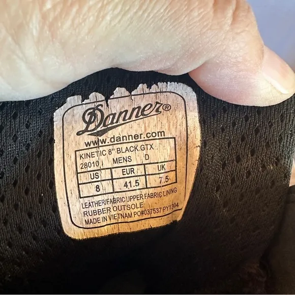 Danner boots Mens 8 Kinetic GTX leather Goretex slip resistant work combat black