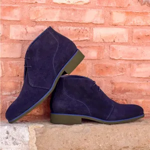 DapperFam Vivace in Navy Men's Lux Suede Chukka