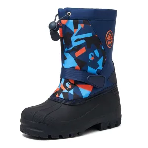 Dark Blue Camouflage Warm Waterproof Snow Boots