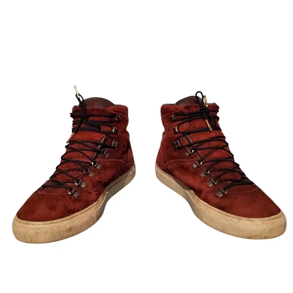 Diemme Maroon Leather Lace-Up Ankle Combat Boots Men's Size 10M