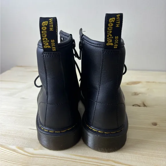 Dr Martens Boots J 1460 Softy T Leather Lace and Zip Up Black Leather Boots 4M