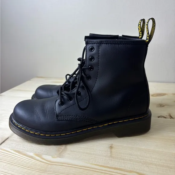Dr Martens Boots J 1460 Softy T Leather Lace and Zip Up Black Leather Boots 4M