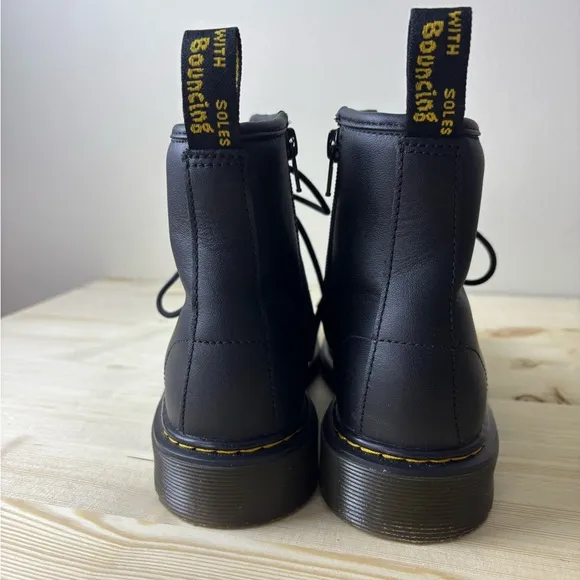 Dr Martens Boots J 1460 Softy T Leather Lace and Zip Up Black Leather Boots 4M