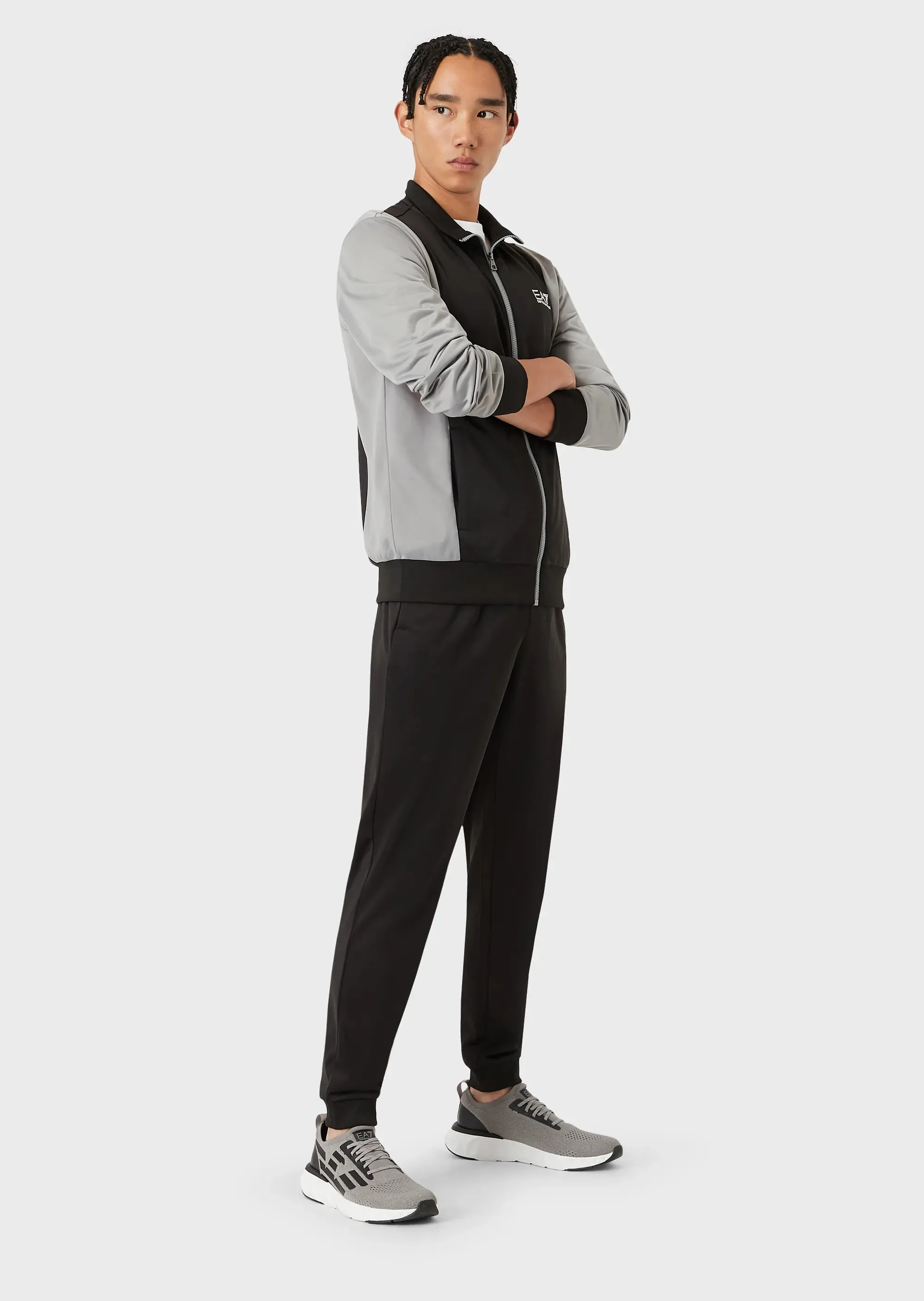 EA7 Emporio Armani 3Lpv63 Poly Track Top Black/Grey