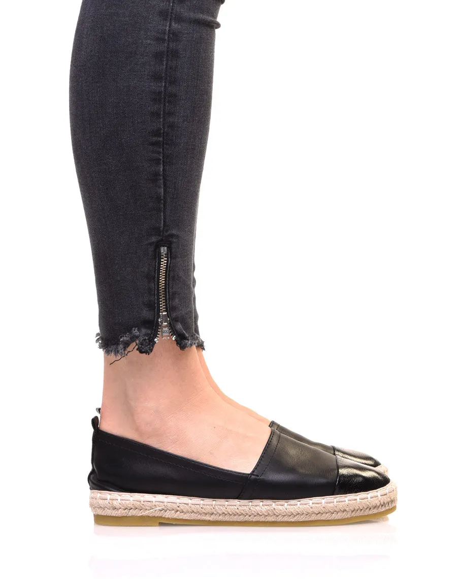 Espadrilles bi matières noires