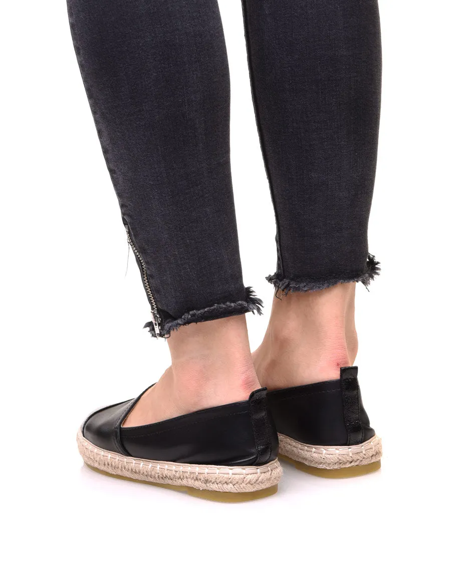 Espadrilles bi matières noires