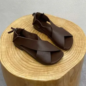 Espresso Elegance Ankle-Tie Sandals