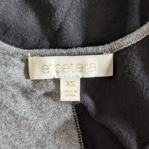 Etcetera Colorblock Sweater in Black, Gray, White excellent used condition XS