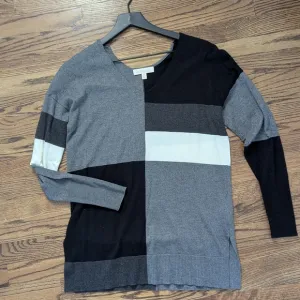 Etcetera Colorblock Sweater in Black, Gray, White excellent used condition XS