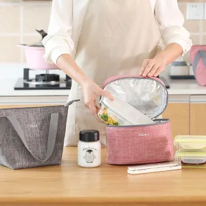 Fasola Insulated Lunch Bag - Pink, 22*15*16cm