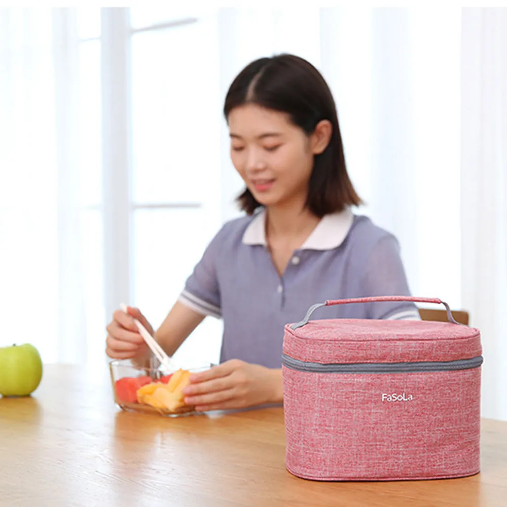 Fasola Insulated Lunch Bag - Pink, 22*15*16cm