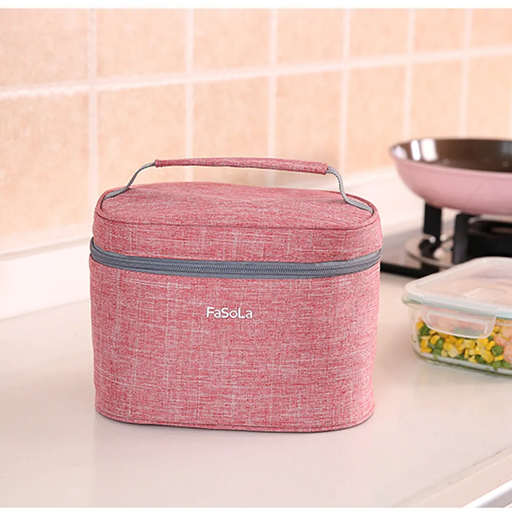Fasola Insulated Lunch Bag - Pink, 22*15*16cm