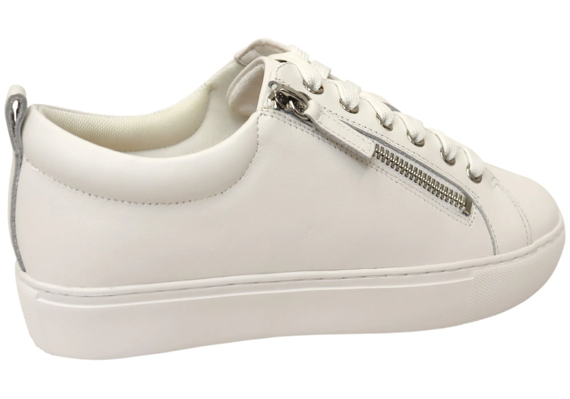 Florsheim Womens Comfortable Leather Sabrina Lace To Toe Sneakers