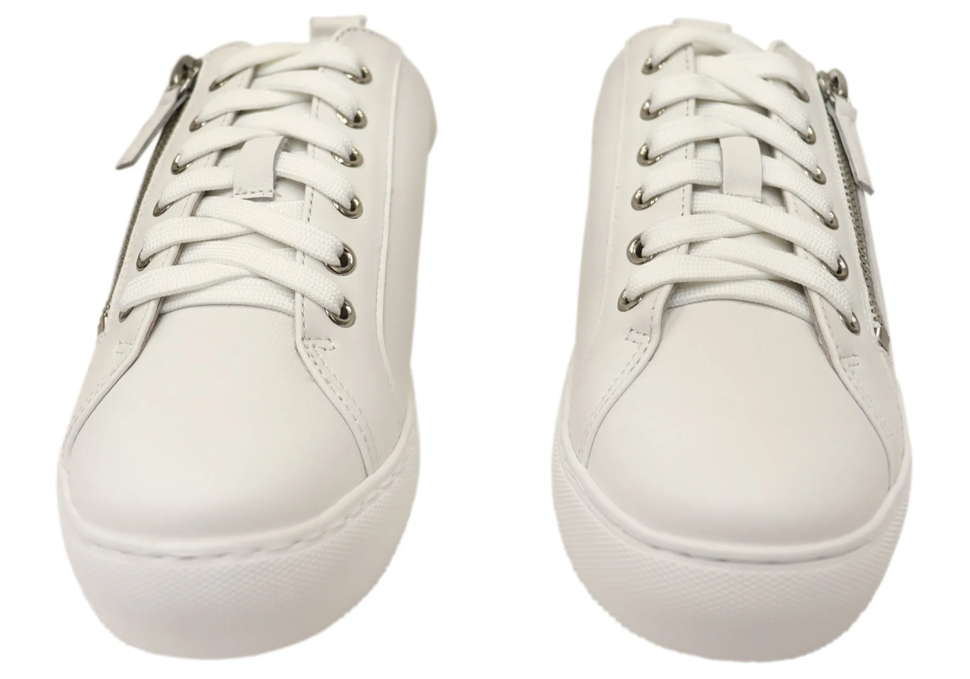 Florsheim Womens Comfortable Leather Sabrina Lace To Toe Sneakers