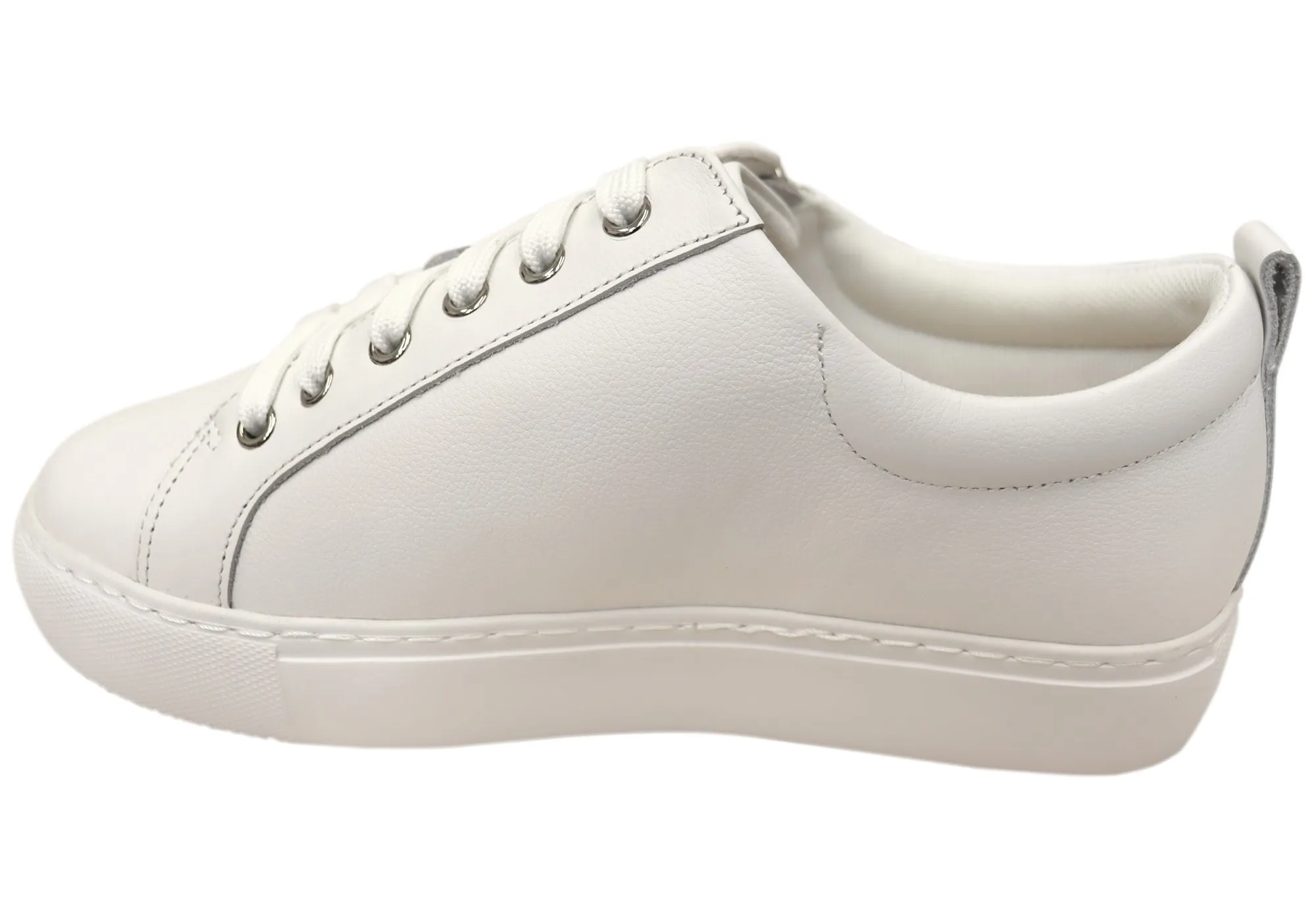 Florsheim Womens Comfortable Leather Sabrina Lace To Toe Sneakers