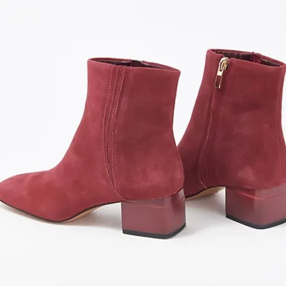 Franco Sarto Suede Side Zip Ankle Boots - Waxtona