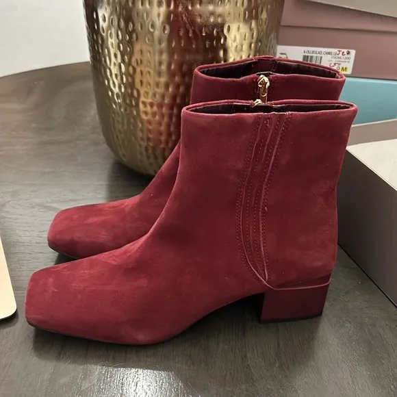 Franco Sarto Suede Side Zip Ankle Boots - Waxtona