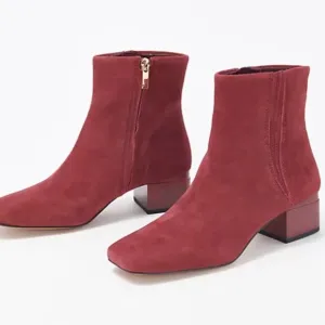 Franco Sarto Suede Side Zip Ankle Boots - Waxtona