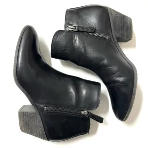 FRYE Judith Double Zip Leather Ankle Boots Black Size 6.5