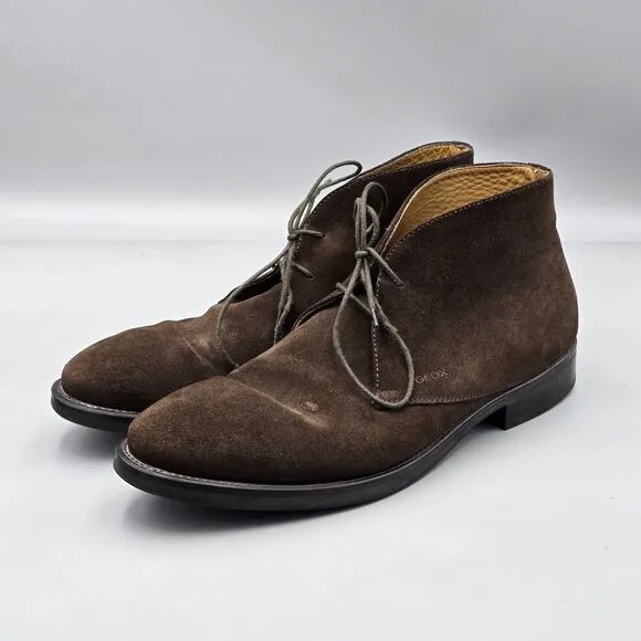 Geox Men's Size 45 EU 12 US VGC Brown Suede Leather Chukka Ankle Boots Shoes