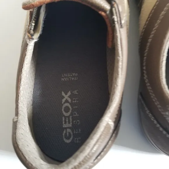 Geox Respira Mens Leather Suede Lace  Up Sneakers Size US 8 Brown