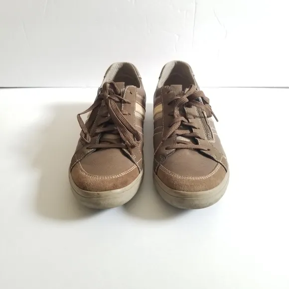 Geox Respira Mens Leather Suede Lace  Up Sneakers Size US 8 Brown
