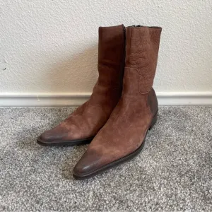 Gillio Western Boots Mens size 6.5/ 26.5 brown Soft leather burnished point toe