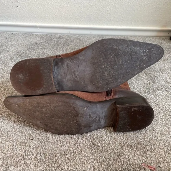 Gillio Western Boots Mens size 6.5/ 26.5 brown Soft leather burnished point toe