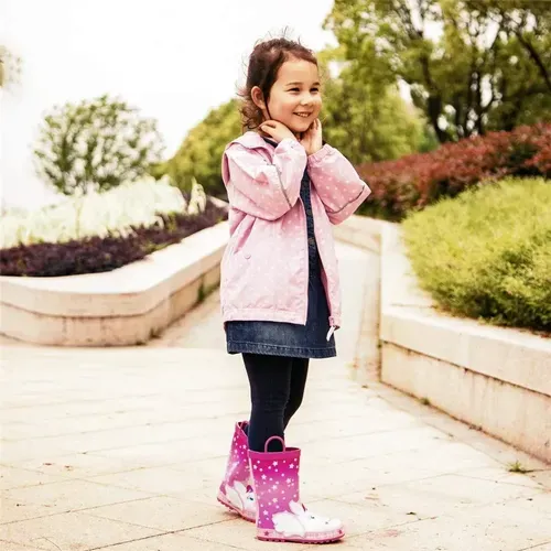 Girl Rain Boots Rubber Unicorns Kids Shoes - KKOMFORME