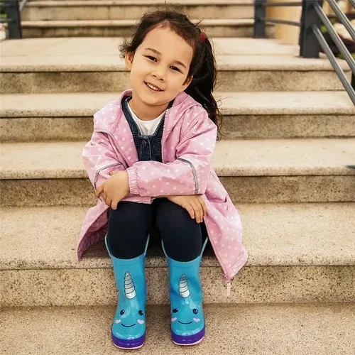 Girl Rain Boots Rubber Unicorns Kids Shoes - KKOMFORME