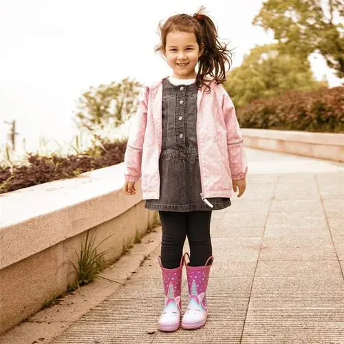 Girl Rain Boots Rubber Unicorns Kids Shoes - KKOMFORME