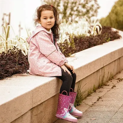 Girl Rain Boots Rubber Unicorns Kids Shoes - KKOMFORME