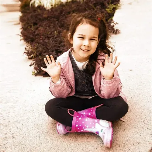 Girl Rain Boots Rubber Unicorns Kids Shoes - KKOMFORME