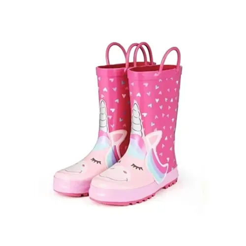 Girl Rain Boots Rubber Unicorns Kids Shoes - KKOMFORME